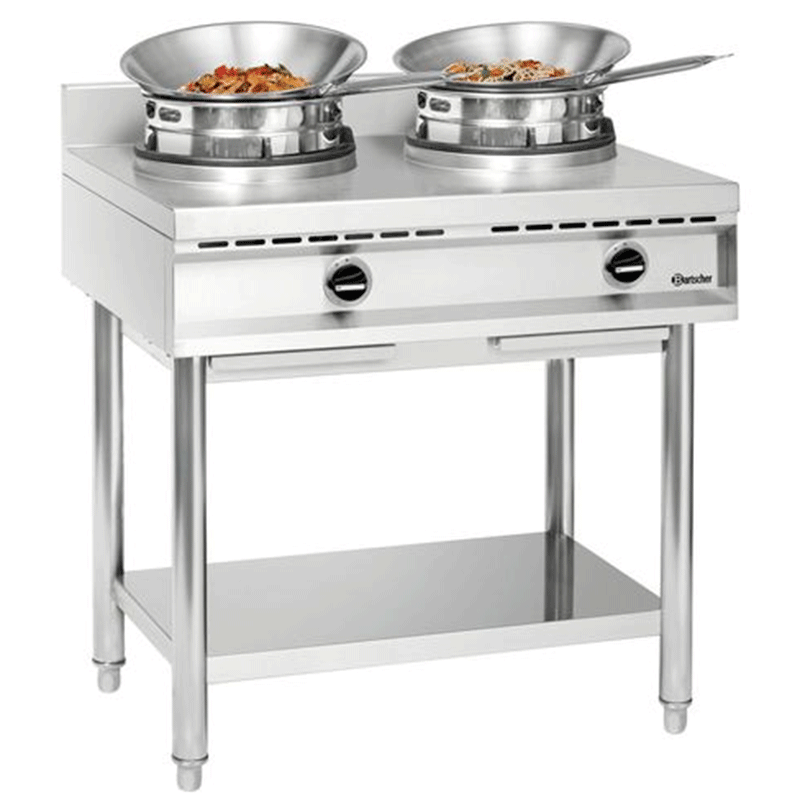 Wok à gaz de table 2 brûleurs 2 x 11.5 kW | Bartscher - 1052103_1