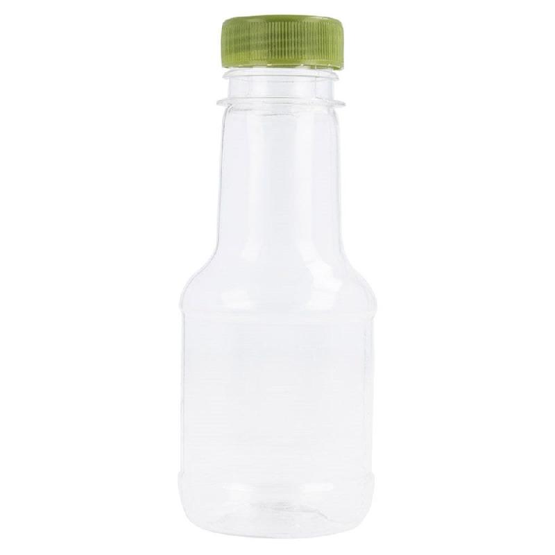 Bouteille PET transparent + bouchon plastique vert 110ml Ø4,5x11,4cm - par 100_1