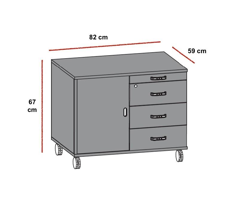 Desserte mobile avec tiroirs et niche de rangement - QUADRIFOGLIO - Orme_1