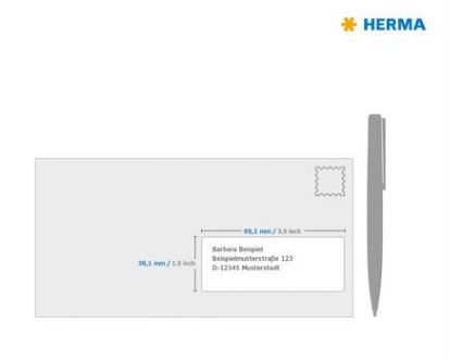 Étiquettes d'adresse en papier recyclable blanc nature - A4, 99,1 x 38,1 mm - Référence 10826_1