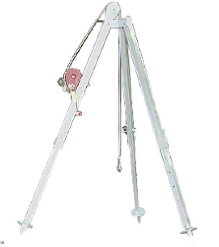 Trépied pour levage avec anneau de suspension pivotant