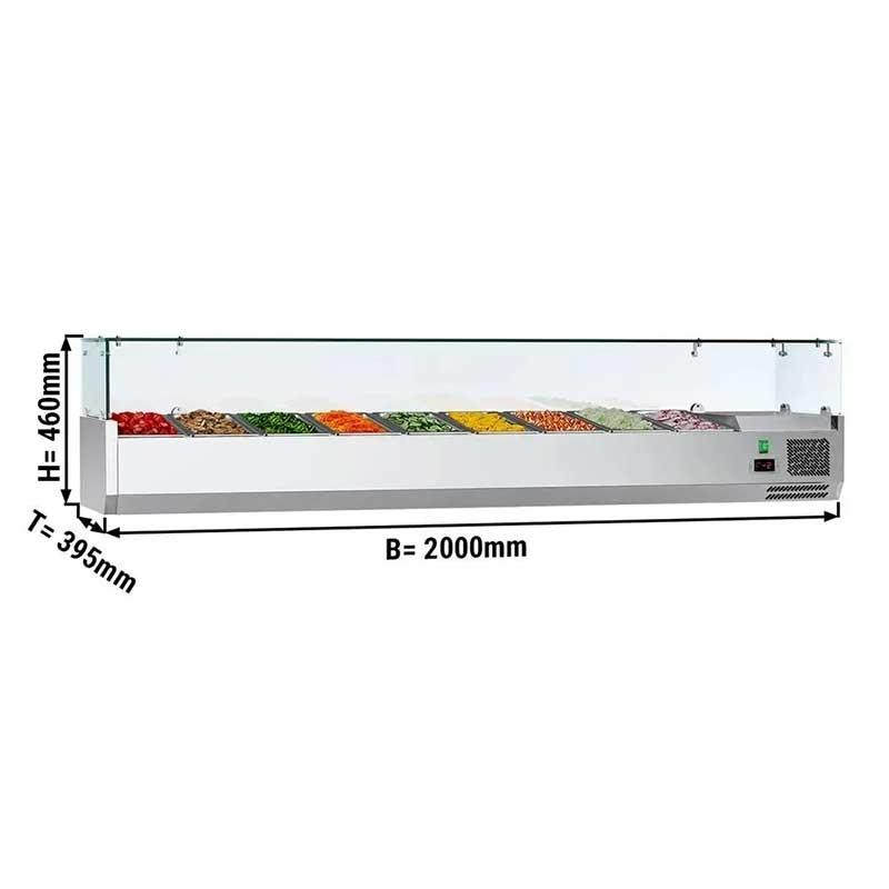 Vitrine à ingrédients réfrigérée avec pare-haleine - 9 x GN 1/3_1
