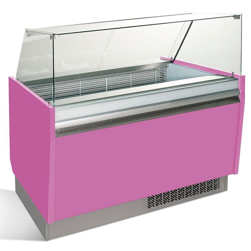 Vitrine de présentation glacier 10+10 bacs - ESTI Multicouleurs - Rose_1