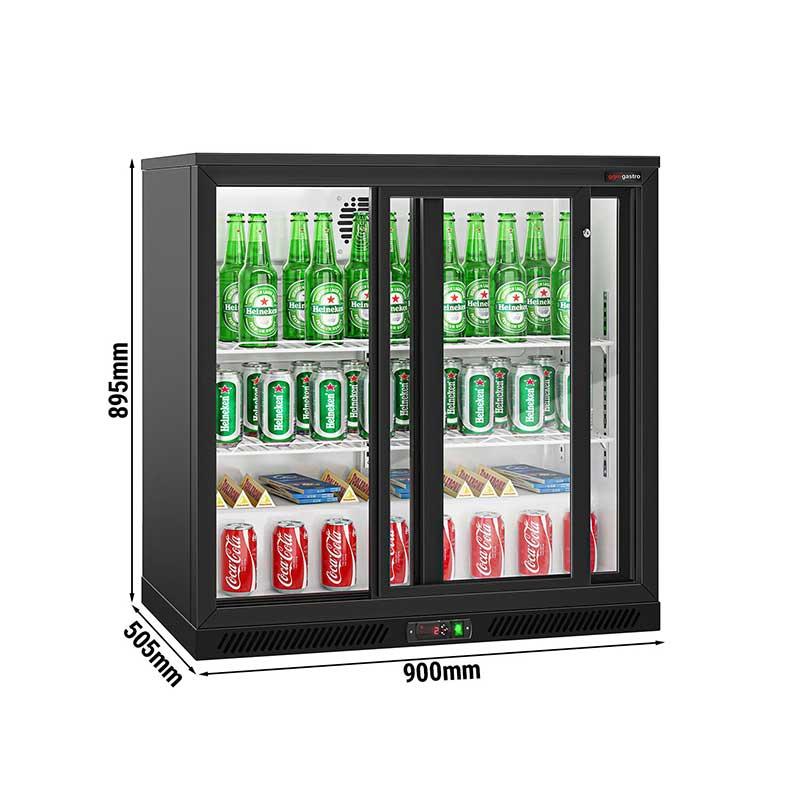 Arrière bar réfrigéré 2 portes coulissantes vitrées 220 litres | BKTG220SSN_1