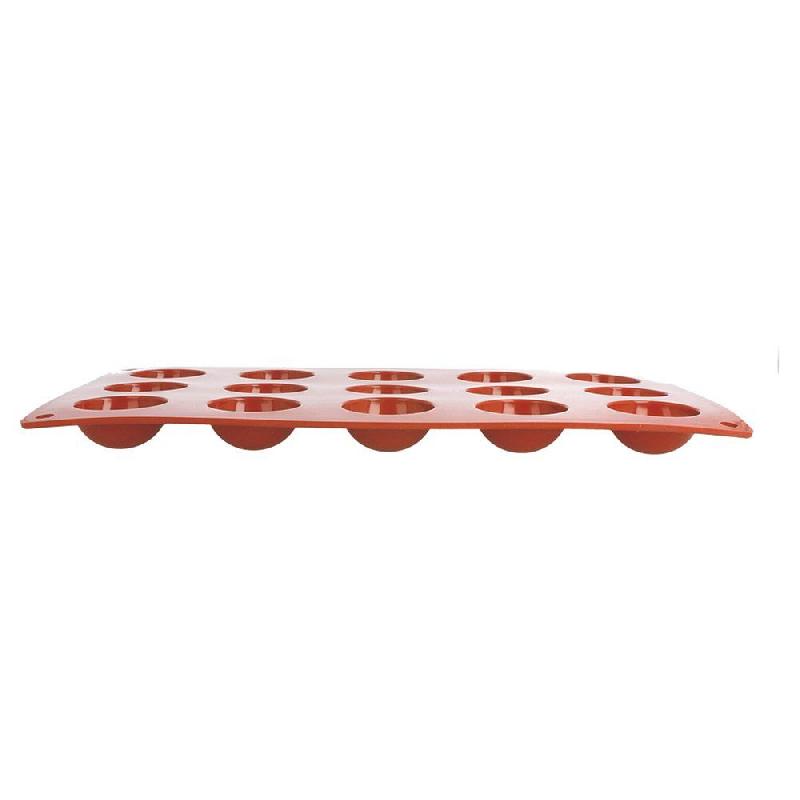 Moule 15 demi-sphères Ø4cm silicone rouge 17,5x30cm_1