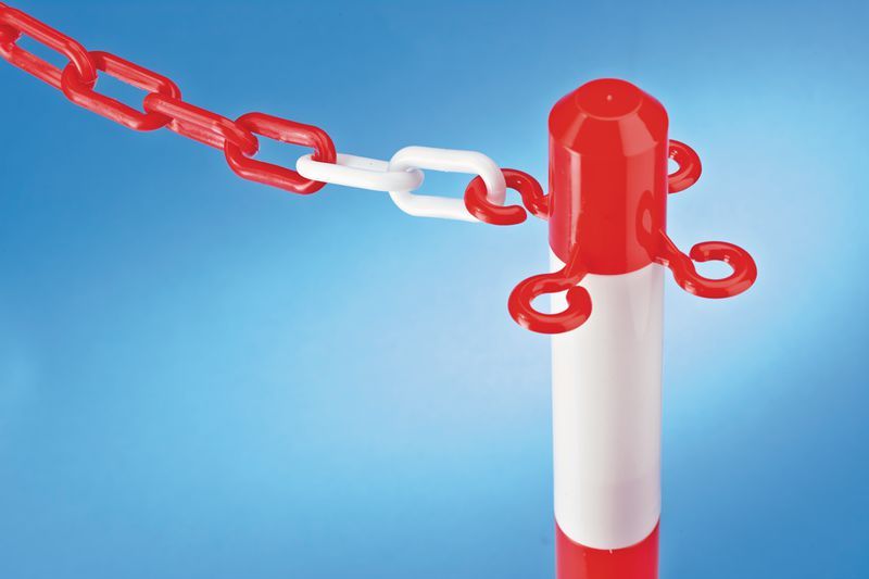 Pal40rb - barrière à chaîne poteau en plastique à lester - signals - h 900 x ø 40 mm_1