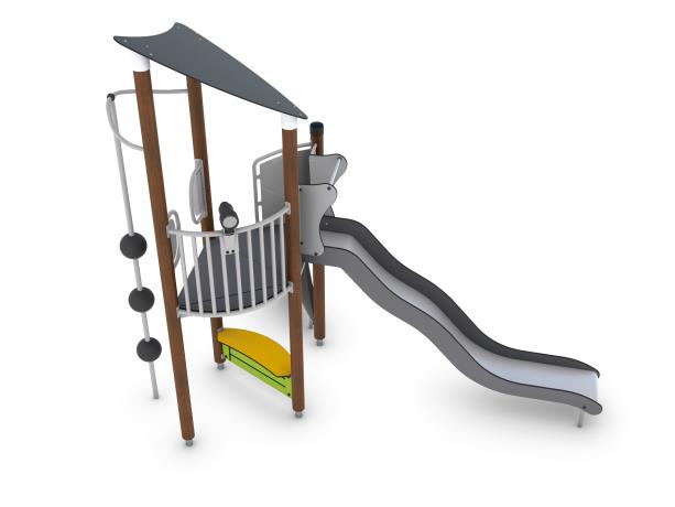 Structure multi-jeux 3 à 12 ans - Uniplay Notre 8061762 - Hags - Poteaux bois et panneaux HPL_1