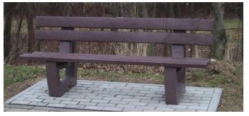 Banc public en 100% plastique recyclé - ALTON - 200 cm avec ou sans dossier, pieds monobloc et lames premium_1
