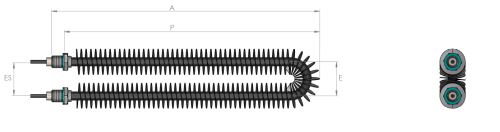 Résistance chauffante à ailette circulaire - Chauffage d'air ou gaz non corrosifs - Convection naturelle ou forcée_1