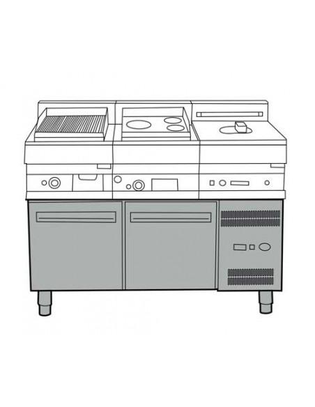 Soubassement - Froid ventilé négatif, 2, 3 ou 4 portes, ACIER INOX - Référence: SBI 2P BT GL_1