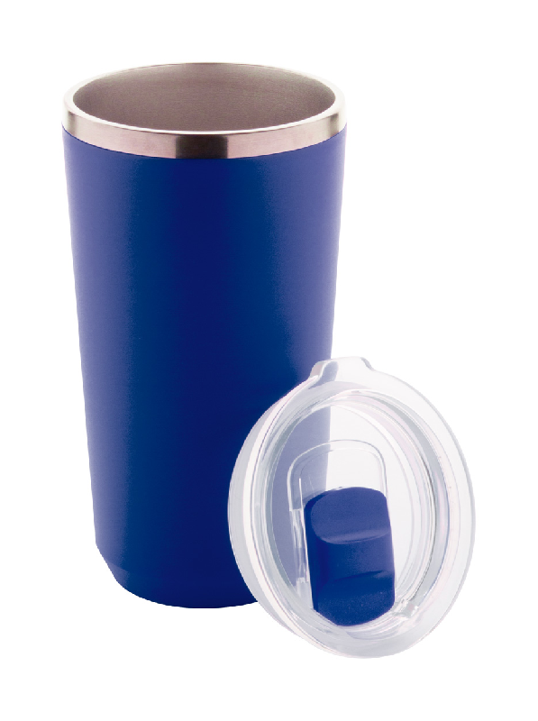 Mug thermos - isotherme en acier inoxydable à double paroi - 500 ml - couleur bleu_1