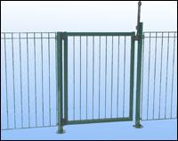 Barrière de piscine fixe / blanc ou vert / longueur 1.4 m / hauteur 1.2 m