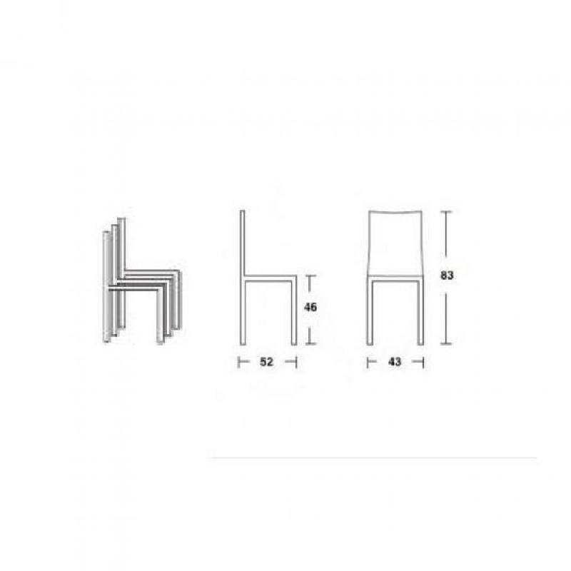Lot de 4 chaises empilables design River - coloris sable - structure en résine avec fibre de verre_1