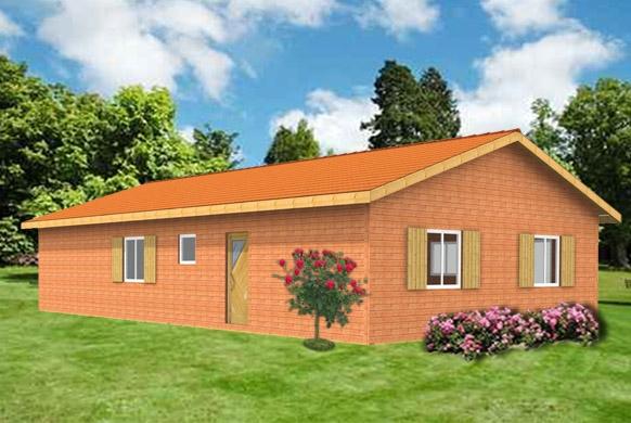 Maison à ossature en bois plain-pied tali 1 / en kit / surface habitable 113.11 m² / surface brute 132.44 m² / 5 pièces / toit double pente_0