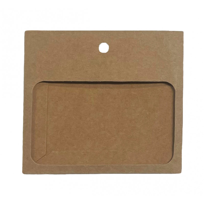 Porte-badge  naturel et recyclable  en carton horizontal - Reference : IDS36H-KRAFT_1