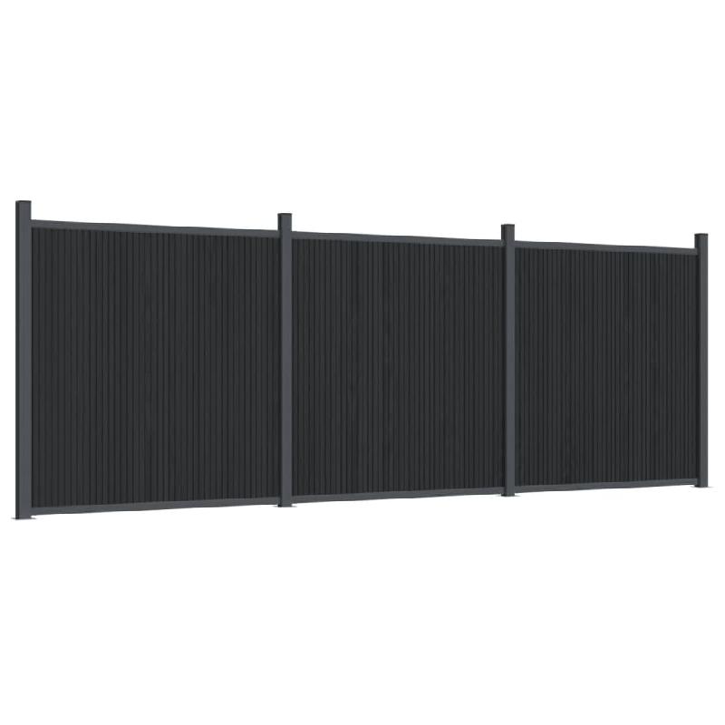 Vidaxl panneau de clôture gris 526x186 cm wpc 3282791_1