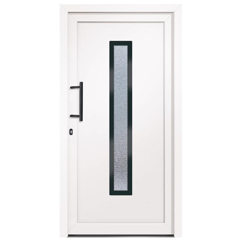 Vidaxl porte d'entrée blanc 108x208 cm pvc 3157078_1