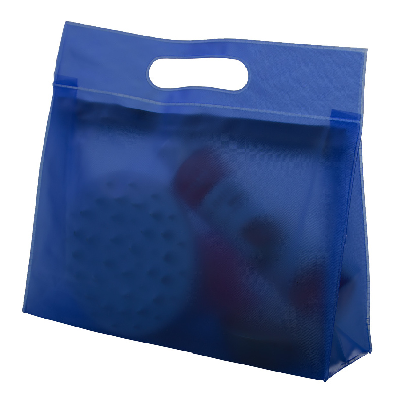 Trousse à maquillage zippée en PVC - couleur bleue - 40g_1