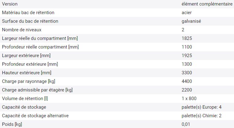 266269W - Rayonnage pour palettes PR 18.25 - 4 palettes EURO ou 2 palettes chimie - Élément extensible_1