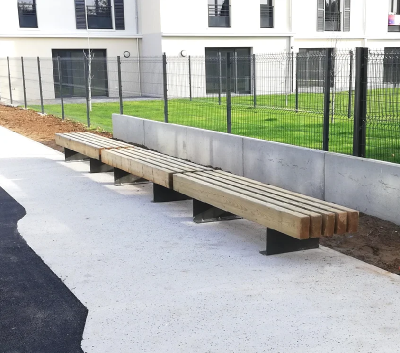 Banquette KASTEL bois et acier galva_1