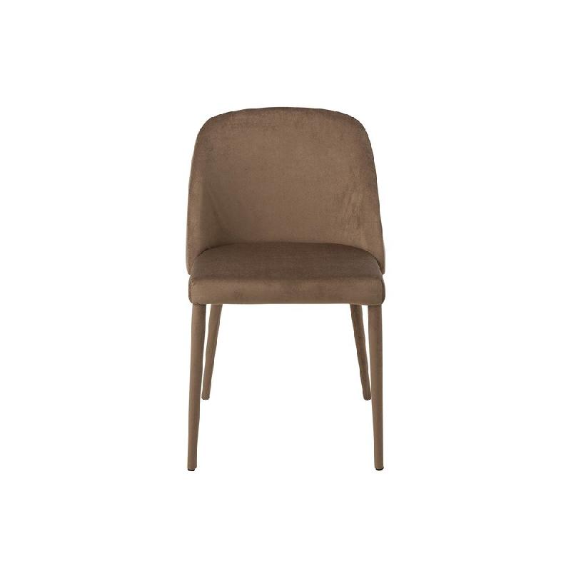 Chaise de réunion CHEZA marron - Tissu aspect velours - Piétement métallique - Dimensions L58 x H80 x P51_1