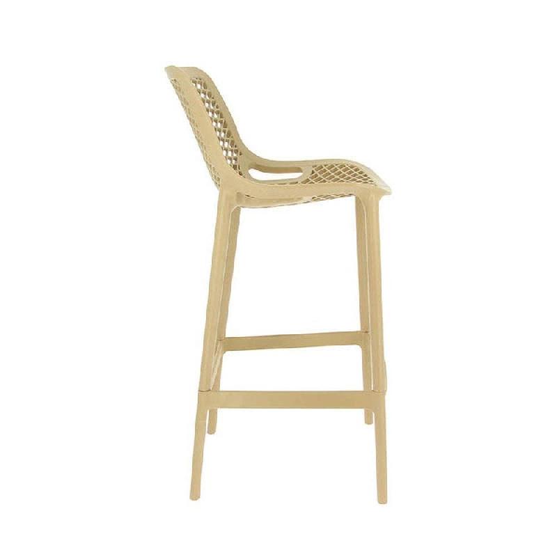 Chaise haute de bar empilable d'extérieur en polypropylène Air coloris taupe (4)_1