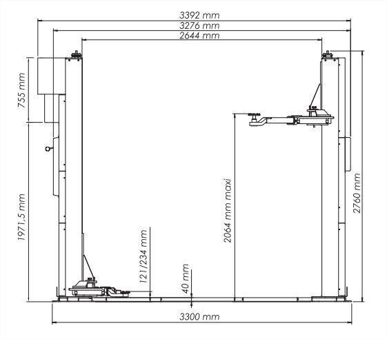 Pont élévateur 3,2T avec base porteuse en H