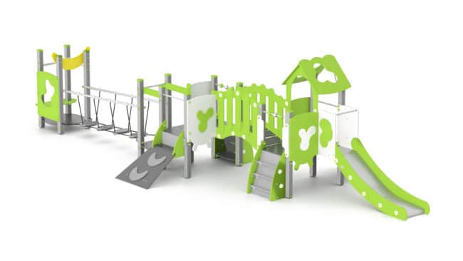 Structure multi-activités métallique chlorophylle MAS - LD1BPMET3800 - Ludoparc pour enfants 1,5-6 ans - 3 tours - 35 places_1