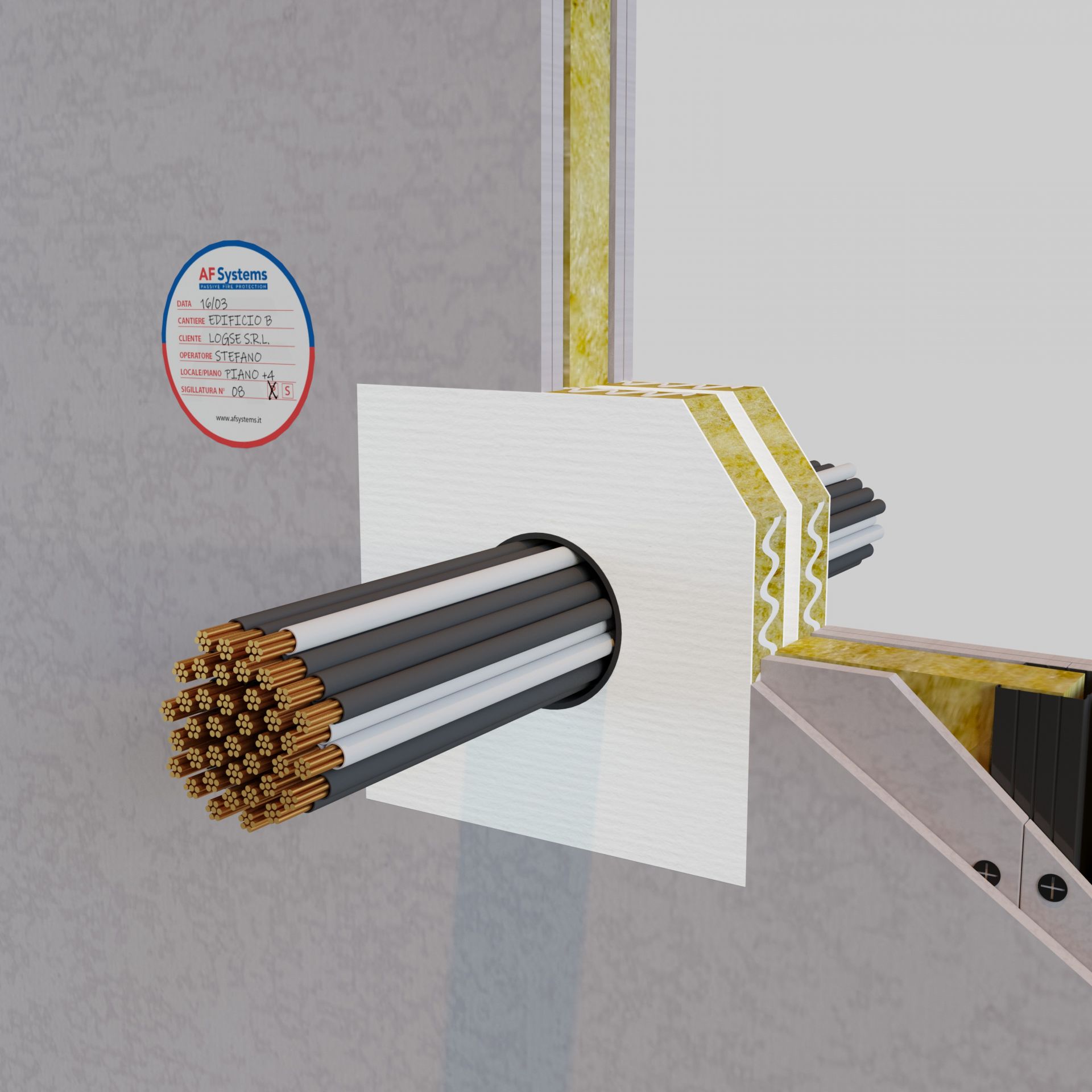 Protection coupe-feu pour faisceaux de câbles électriques