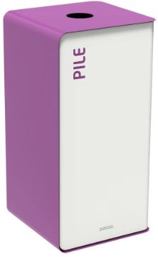 Borne de tri sélectif 75L sans serrure - Support sac sur glissière - INTERIEUR - FAÇADE BLANCHE - CUBATRI_1