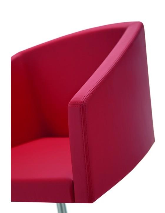 Fauteuil d'accueil sur roulettes ALIAS - Officity. - Rouge_1