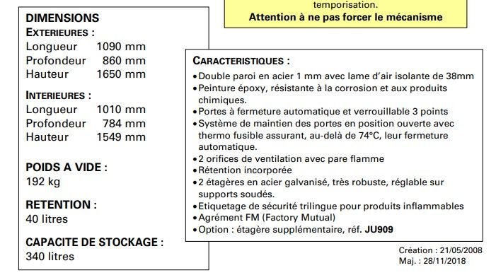Ju860 - armoire de sécurité pour produits inflammables - delahaye - capacité 340 l_1