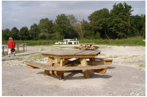 Table de pique-nique polygonale en bois - Accessible PMR - Chêne PEFC - À sceller ou à poser_1