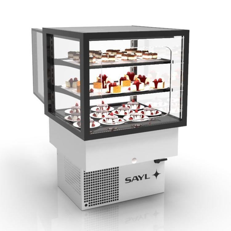 Vitrine réfrigérée INTEGRA Drop-In - 3 niveaux - 600 mm - H515 mm | Sayl Barcelona - 515 mm, Accès Grab & Go_1