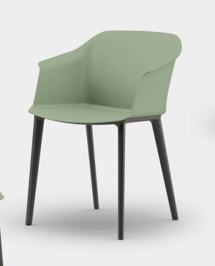 Lot de 4 fauteuils MIZA en polypropylène noir - Piétement 4 pieds - Référence 7980 FR125 - Certifié EN 16139:2013_1