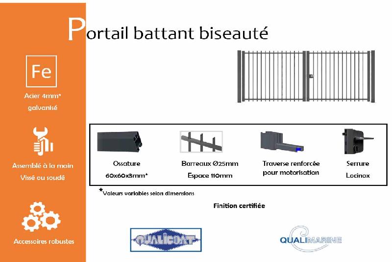 Portail battant biseauté - 8000 / 2000_1