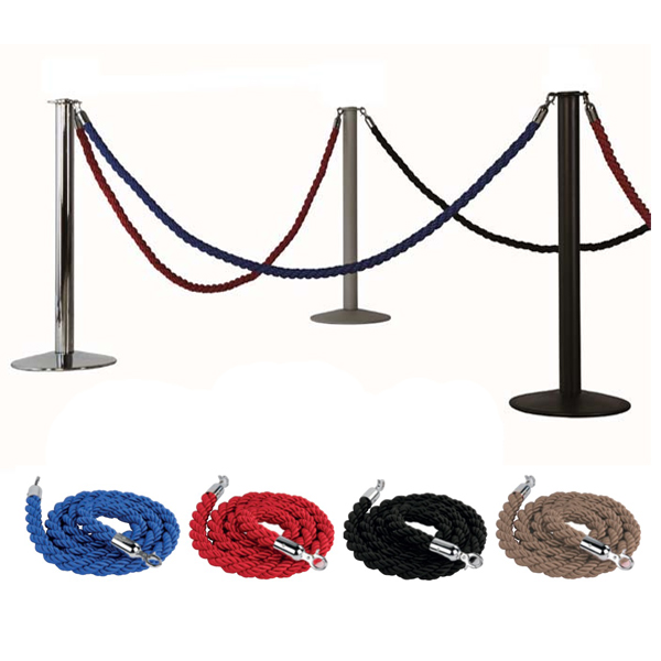 Poteau de signalisation gris pour corde - acier laqué époxy haute résistance - réf.215702_1