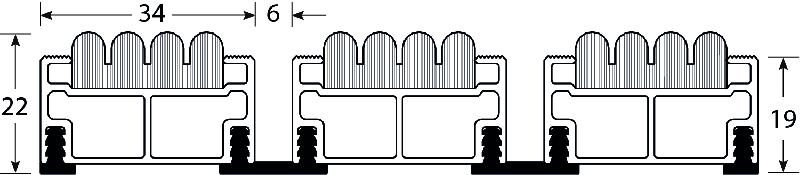 Tapis d'accueil ROMAT 22 mm - en aluminium avec moquette et caoutchouc anti-salissure - pour trafic fréquent_1
