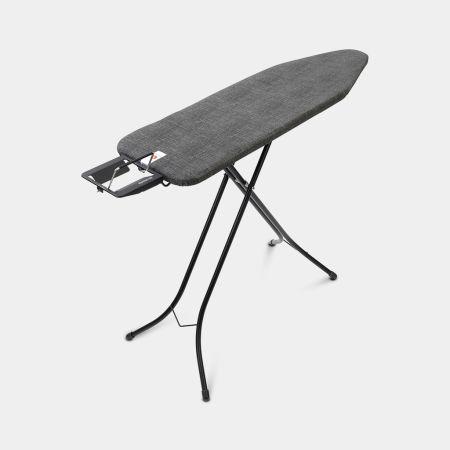 Table à repasser taille B -124 x 38 cm, pour fer vapeur - Denim Black avec support pour gauchers et droitiers et plateau extra-stable_1