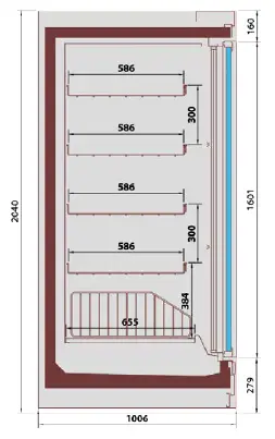 Vitrine murale négative et à groupe déporté avec  portes en triple vitrage pour supermarché - DELPHINIUM_1