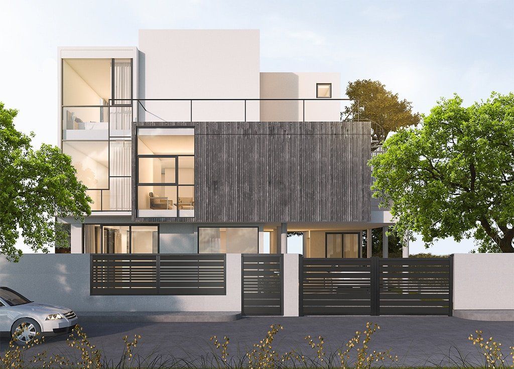 Clôture en aluminium Arlon - design minimaliste avec lames horizontales - thermolaquage Qualicoat - sur-mesure - garantie 10 ans_1