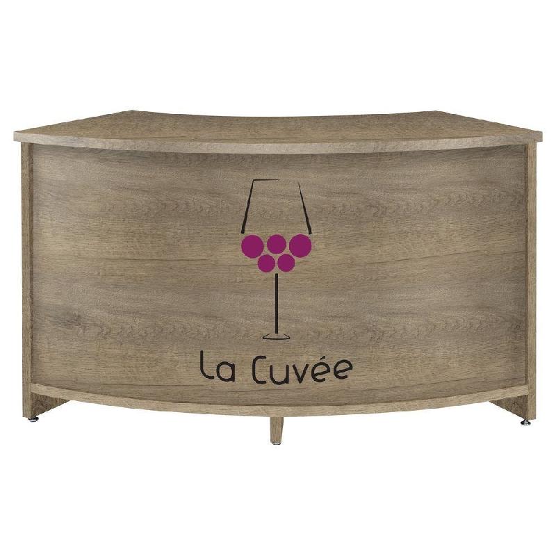 Comptoir courbé Flexia L146xP65xH90cm - chêne authentique - Classé M3 - Garantie 1 an_1