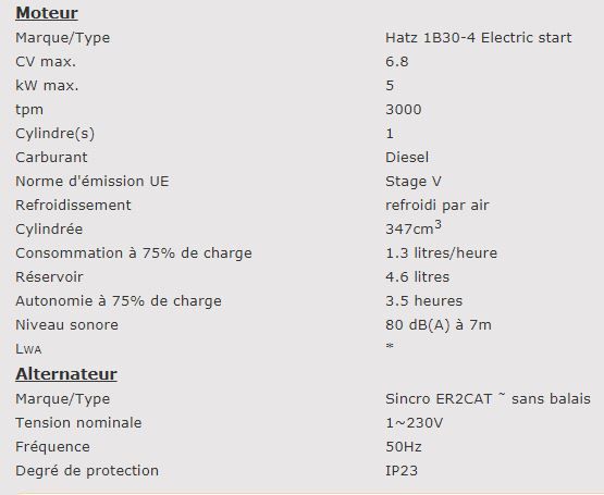 Groupe électrogène Ep4200de - Europower - 4.2 kVA max - 230V - 955010351_1