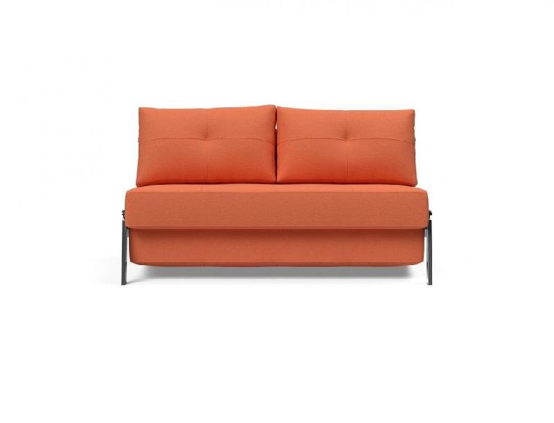 Canapé design convertible INNOVATION LIVING Cubed 02 Chrome - 140x200 cm - Tissu rouille Argus_1