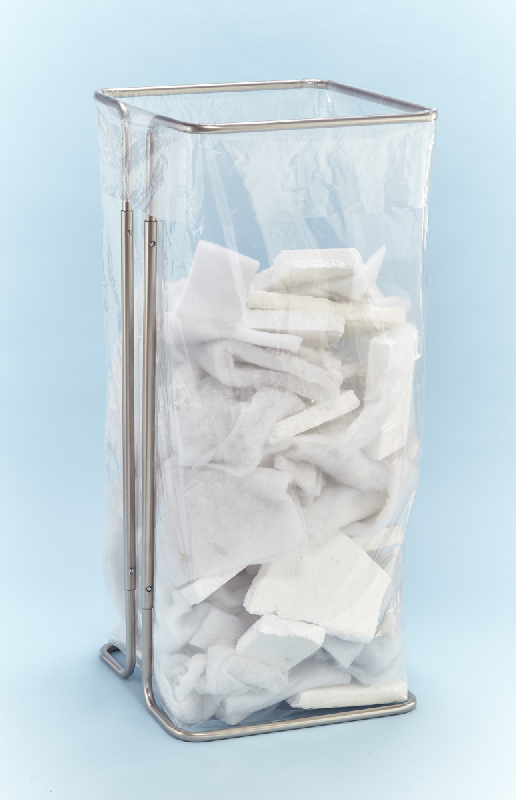 MOTTEZ - Support sac poubelle 400 litres sans roulettes - Poudré gris - B015C400GR_1