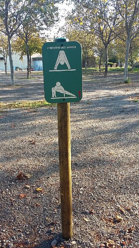 Panneau de signalisation d'échauffement et de récupération - Réf. PES et PESG - Stratifié vert et jaune - Texte adhésif et gravé_1