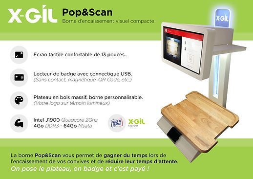 Pop & Scan - Borne d'encaissement visuel compact, scan plateau pour restauration collective_1