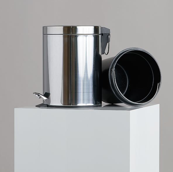 Poubelle à pédale en acier inoxydable 3L - avec seau intérieur en plastique_1