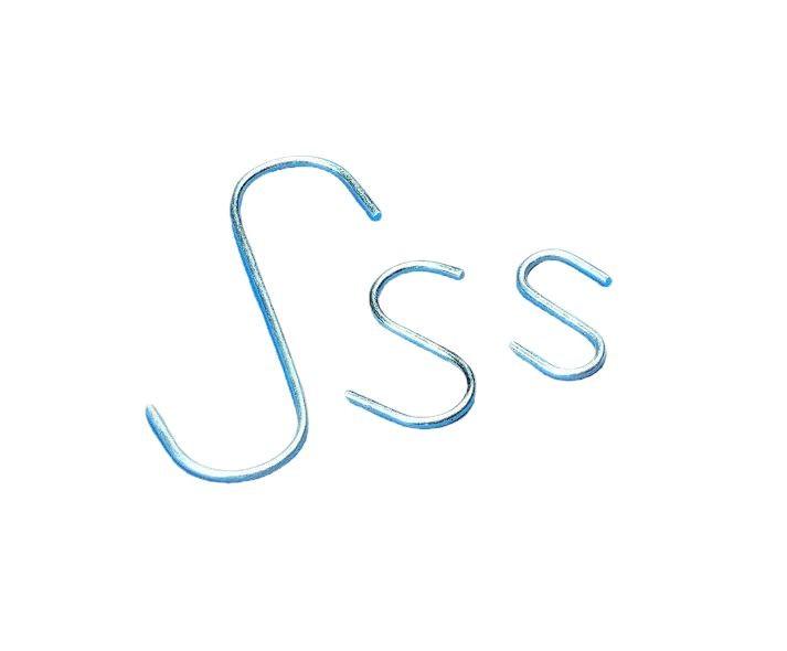 Crochet en métal S - acier galvanisé - longueur 28 à 65 mm - diamètre 2 à 3.8 mm - boîte de 100 unités_1