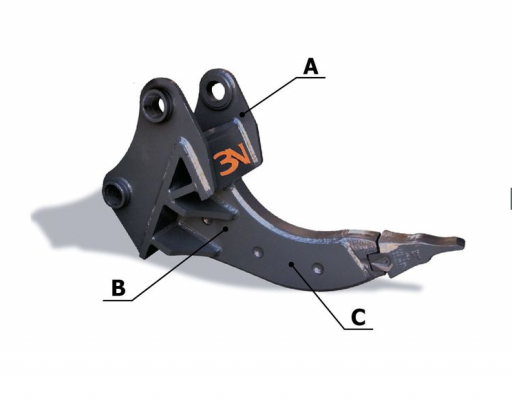 Dent de ripper en Hardox 400 pour terrains durs et rocheux - Adaptation pelles 12,5 à 100 tonnes_1